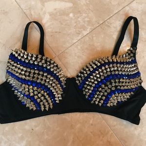 IHEARTRAVES- studded rave festival bra - sz med